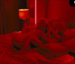 Jett from self-titled TV series watches three blondes having lesbian sex in bed
