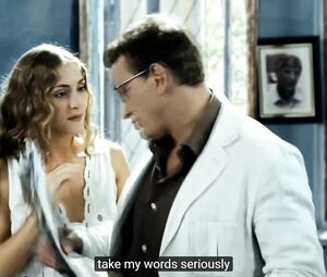 Student's arousing stepmother tempts teacher into quick sex in Russian TV series